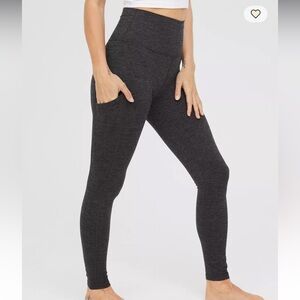 Aerie Offline The Hugger High Waisted Pocket Leggings (Short) heather charcoal